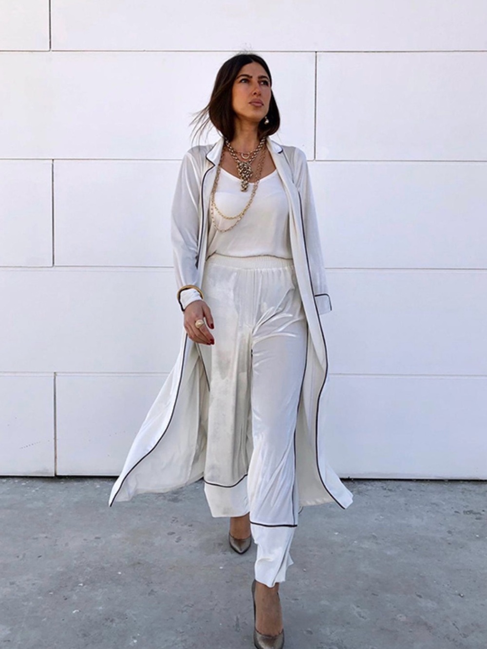 We Are HAH- robe full-length, silky satin robe. It includes front pockets XL